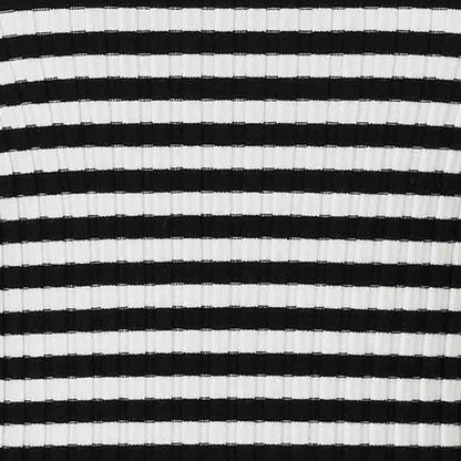 Brera Ribbed Long-Sleeve Top Black Stripes