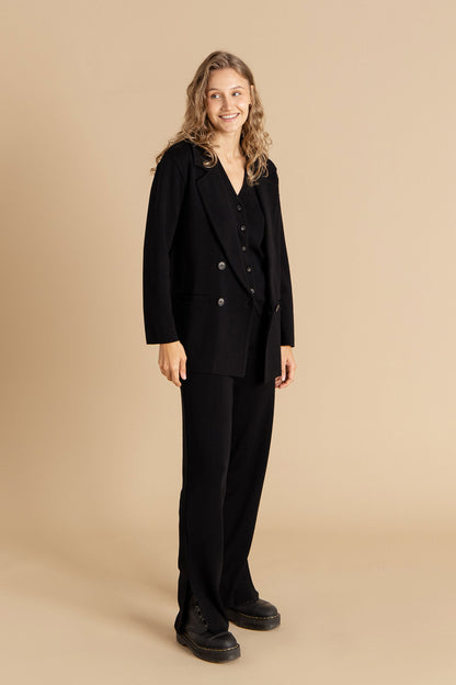 Forza Knitted 100% Merino Blazer Black