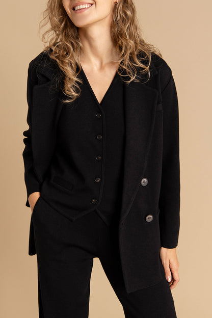 Forza Knitted 100% Merino Blazer Black