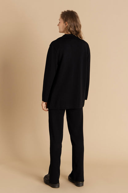 Forza Knitted 100% Merino Blazer Black