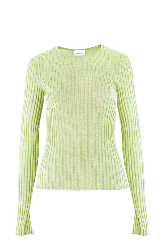 Brera 100 % Merino Langarm-Top in Zitronengelb