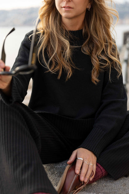 Marina 100% Merino Pullover Schwarz 