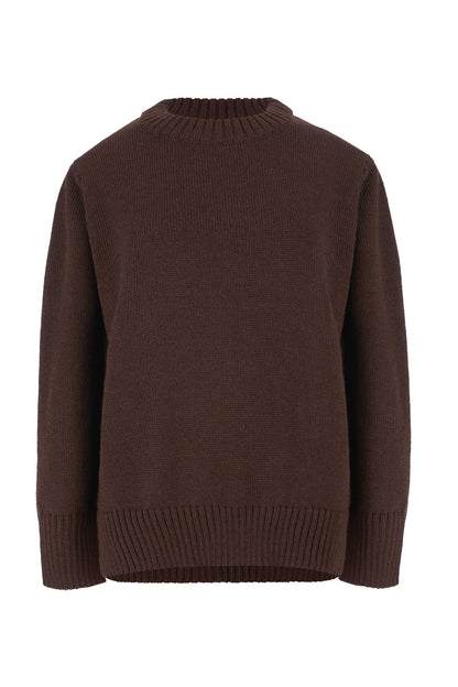 Marina Pullover aus 100 % Merinowolle, Schokolade 