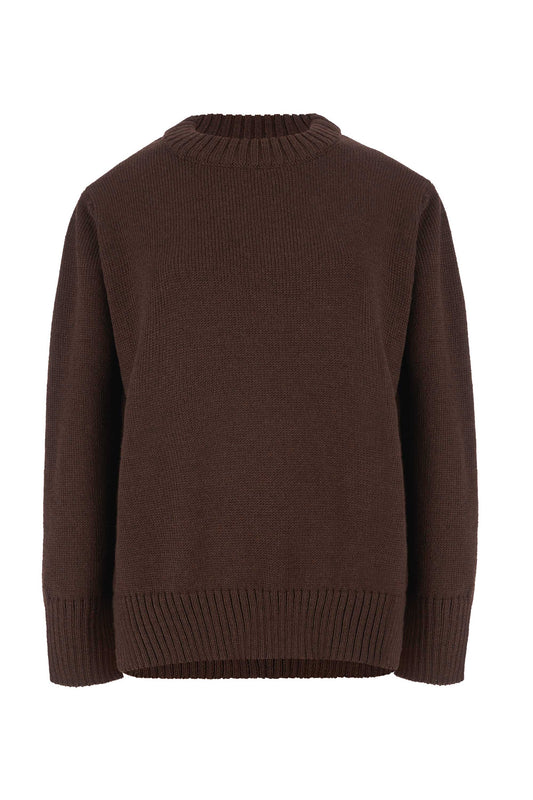 Marina Pullover aus 100 % Merinowolle, Schokolade 