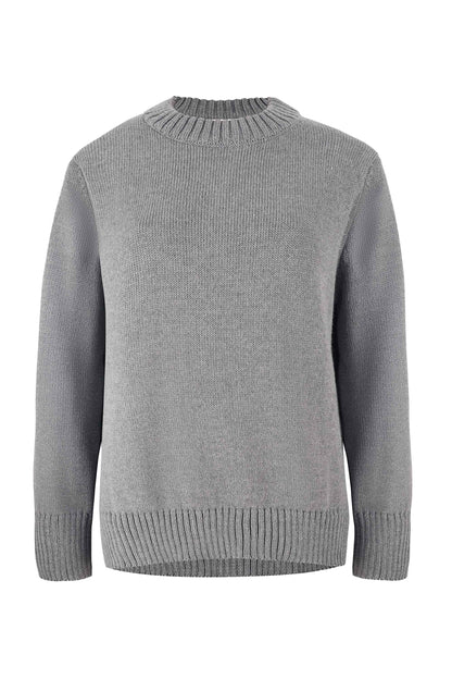 Marina 100% Merino Pullover Grau 