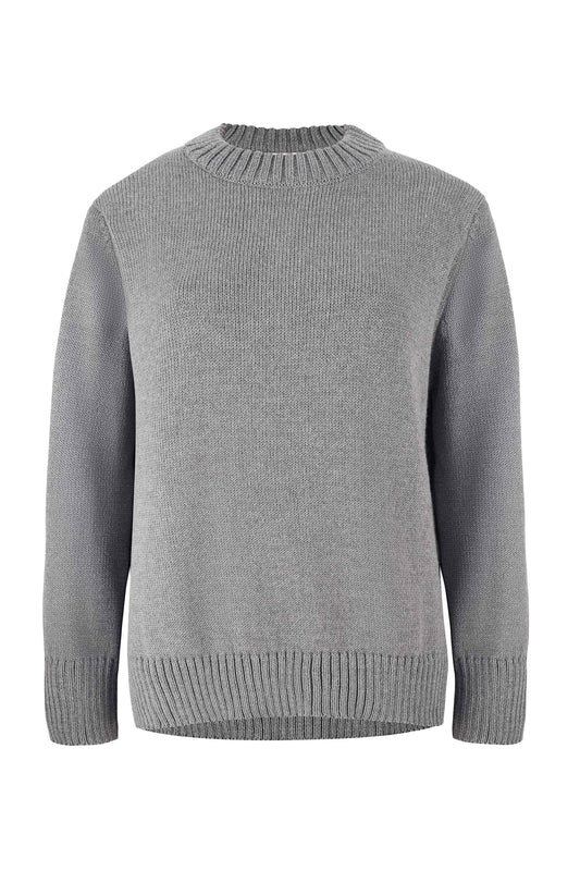 Marina 100% Merino Pullover Grau 