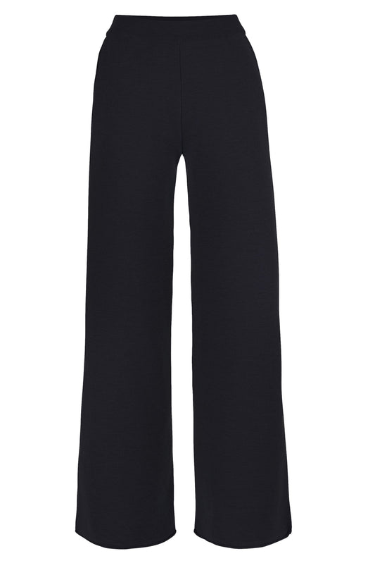 Weite Hose aus 100 % Merinowolle, Schwarz