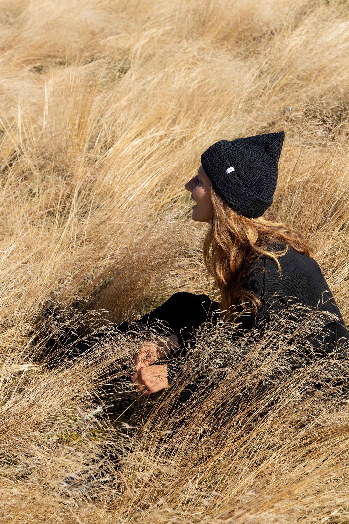 Rotondo 100% Merino Mütze Schwarz