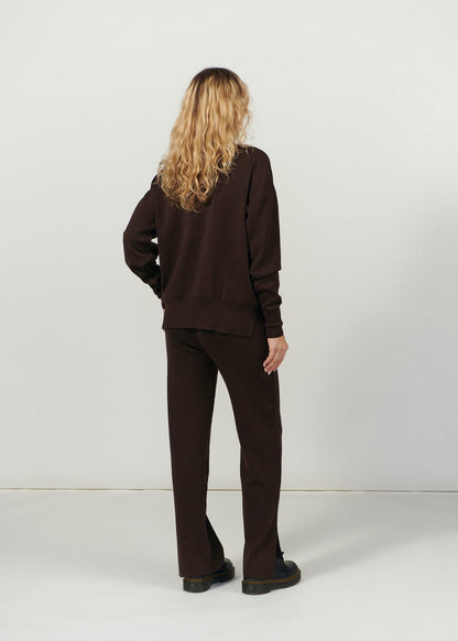 Ora &amp; Rotondo 100 % Merino-Kombi in Schokolade