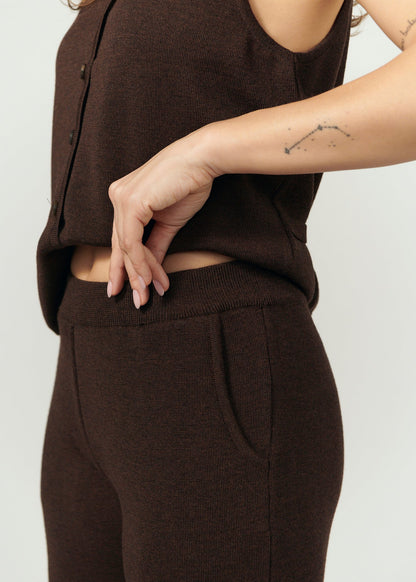 Ora &amp; Rotondo 100 % Merino-Kombi in Schokolade