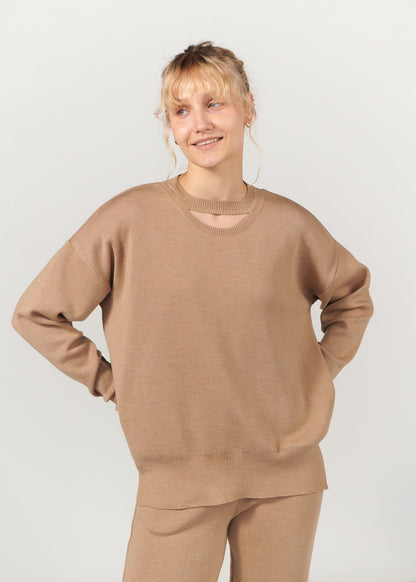 Ora & Rotondo 100% Merino Co-ord in beige