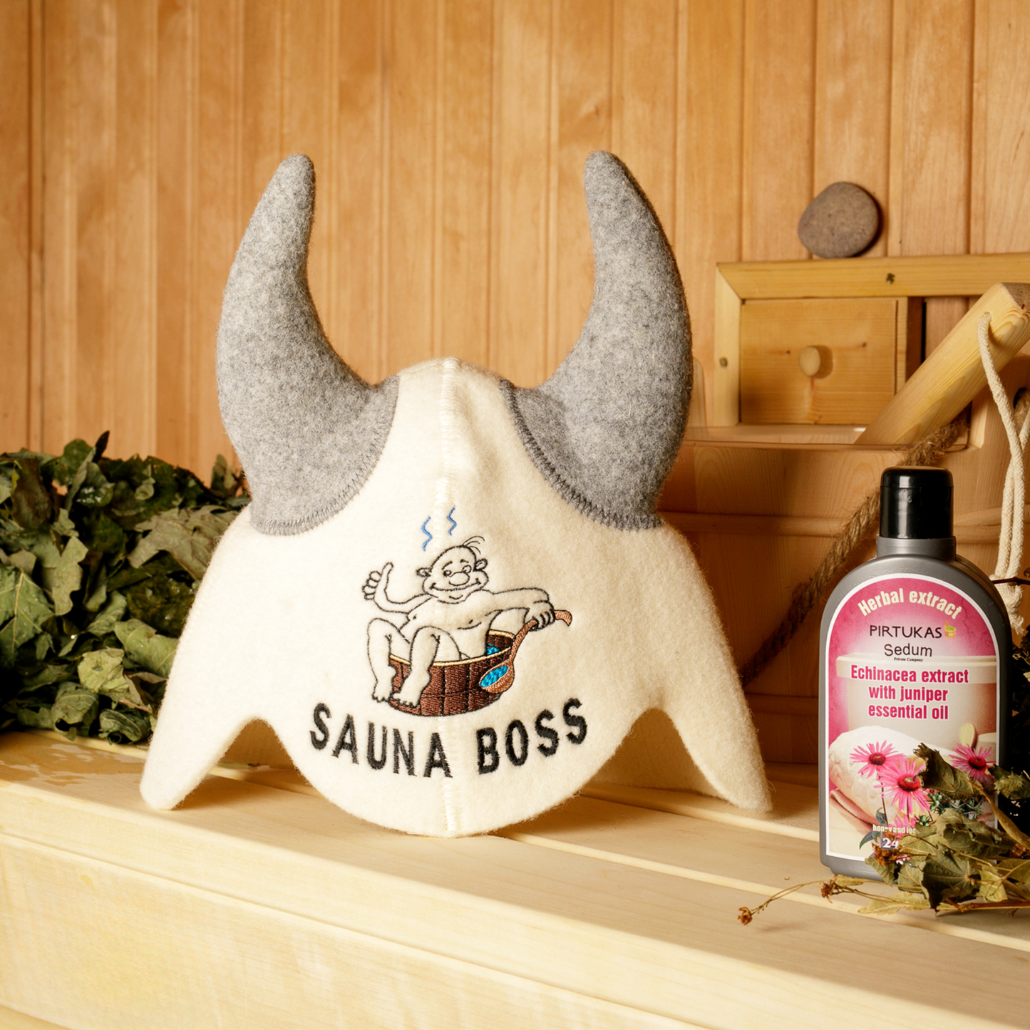 Sauna Hat ‘ Sauna Boss’ 100% Wool