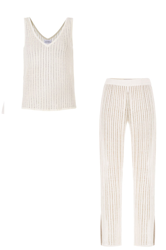 Sole and Caldo 100% Linen Co-ord White