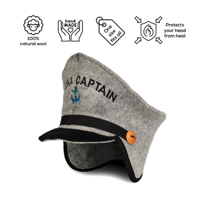 Sauna Hat ‘Sauna Captain’ 100% Wool