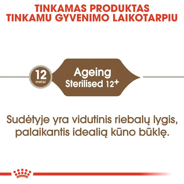 Royal Canin Feline Health Nutrition Sterilised 12+ 0,4kg - Sausas maistas labai vyresnėms sterilizuotoms katėms