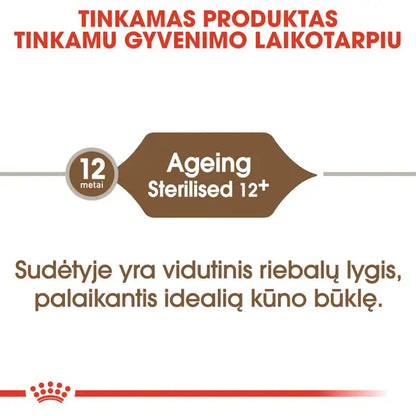 Royal Canin Feline Health Nutrition Sterilised 12+ 0,4kg - Sausas maistas labai vyresnėms sterilizuotoms katėms