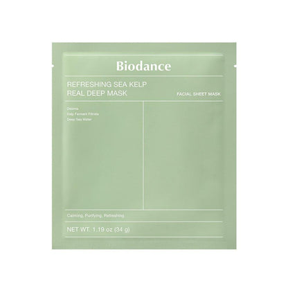 Biodance Refreshing Sea Kelp Real Deep Mask - Raminamoji ir Drėkinamoji Veido Kaukė | 1vnt