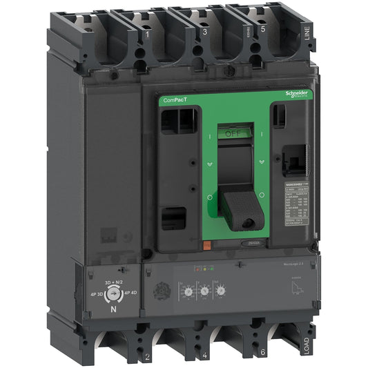 C40F42D400 Schneider Electric Circuit breaker, ComPacT NSX400F, 36kA/415VAC, 4 poles, MicroLogic 2.3 trip unit 400A