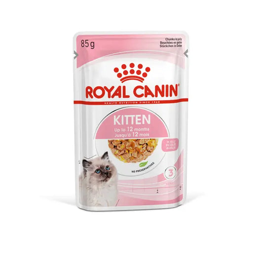 KITTEN Chunks in Jelly - Drėgnas Pašaras Kačiukams 12x85g