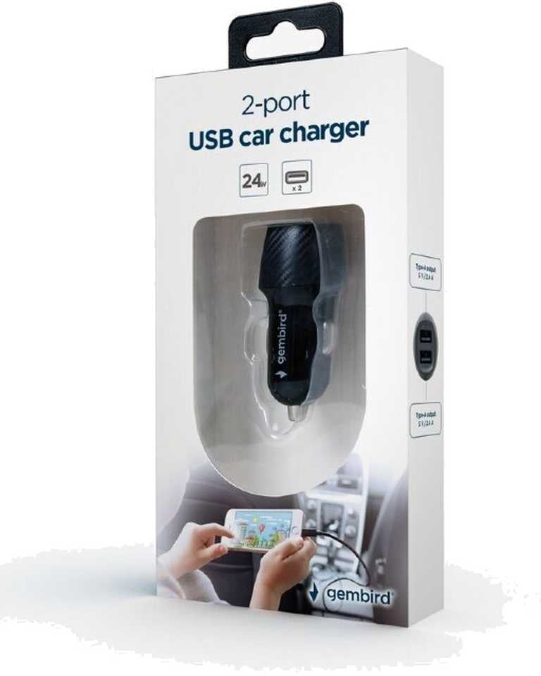 Car charger Gembird TA-U2C48A-CAR-01 USB - Black