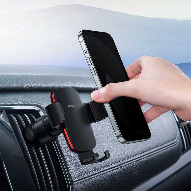 Baseus Automobilinis Telefono Laikiklis Metal Age II - 4.7-6.7" Juoda/Raudona