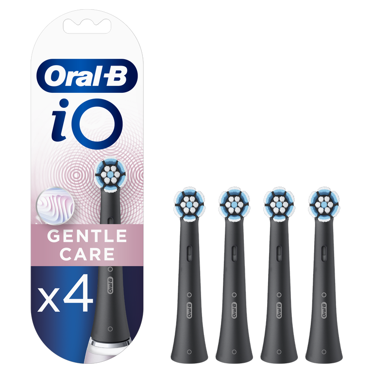 Braun Gentle Care Antgaliai - Juodi 4 vnt. Jautrių Dantenų Priežiūrai