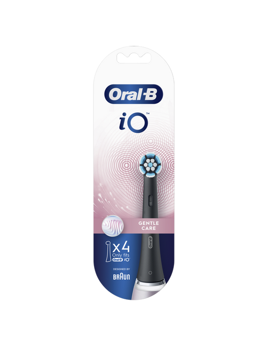 Braun Gentle Care Antgaliai - Juodi 4 vnt. Jautrių Dantenų Priežiūrai