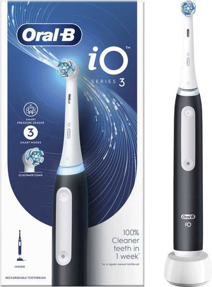 Braun Oral-B iO Series 3 Elektrinis Dantų Šepetėlis - Juodas Smart