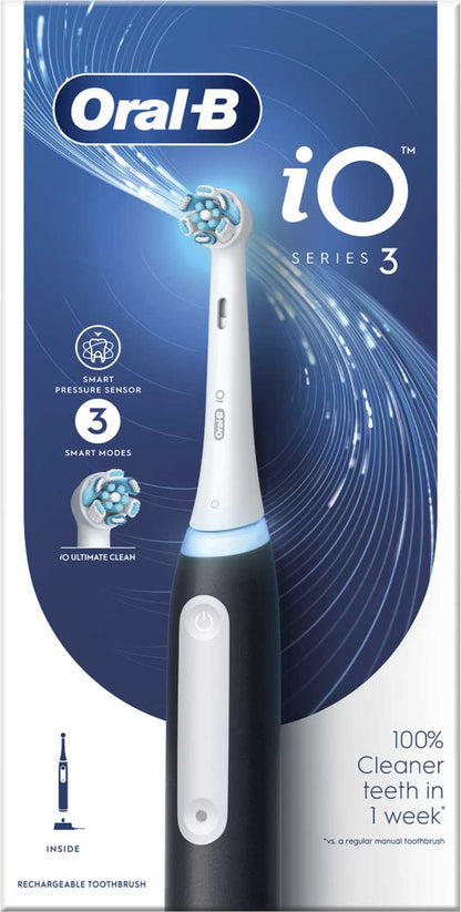 Braun Oral-B iO Series 3 Elektrinis Dantų Šepetėlis - Juodas Smart
