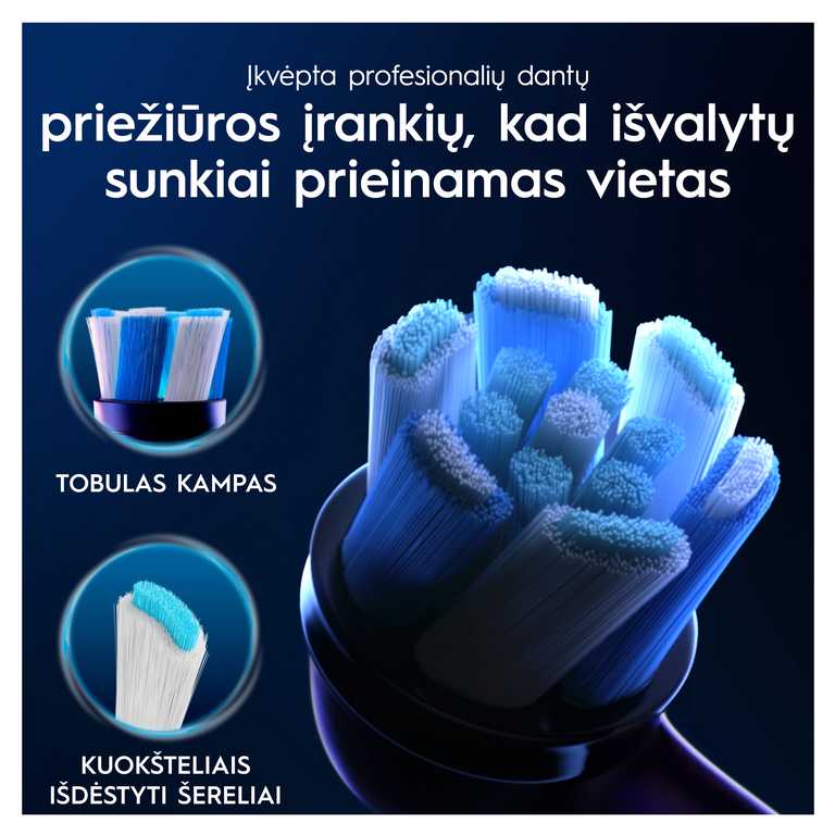 Oral-B iO UltimateClean Dantų Šepetėlio Galvutės CBF-4 - Juodos 4 vnt.