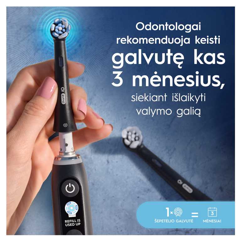 Oral-B iO UltimateClean Dantų Šepetėlio Galvutės CBF-4 - Juodos 4 vnt.