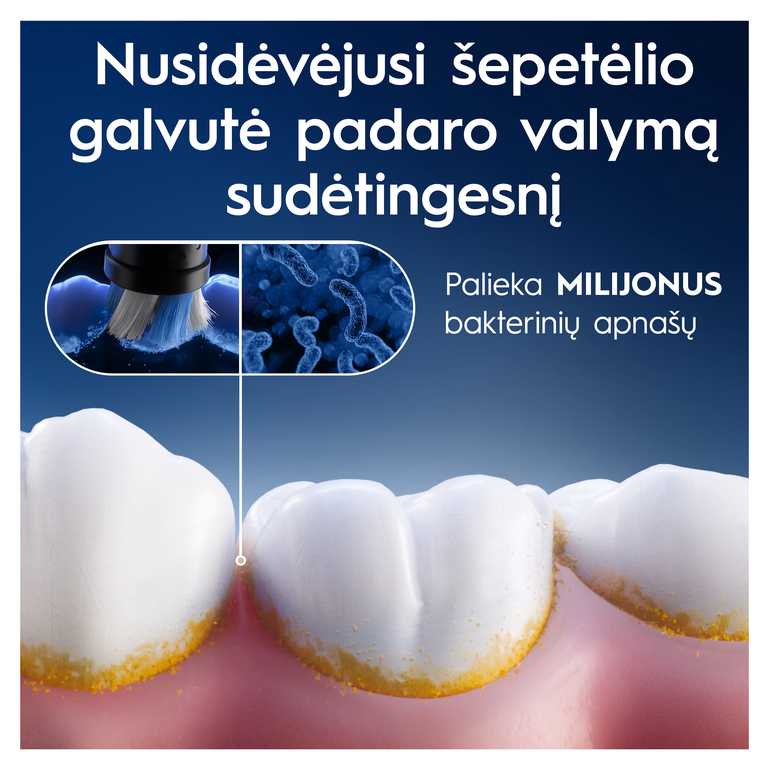 Oral-B iO UltimateClean Dantų Šepetėlio Galvutės CBF-4 - Juodos 4 vnt.