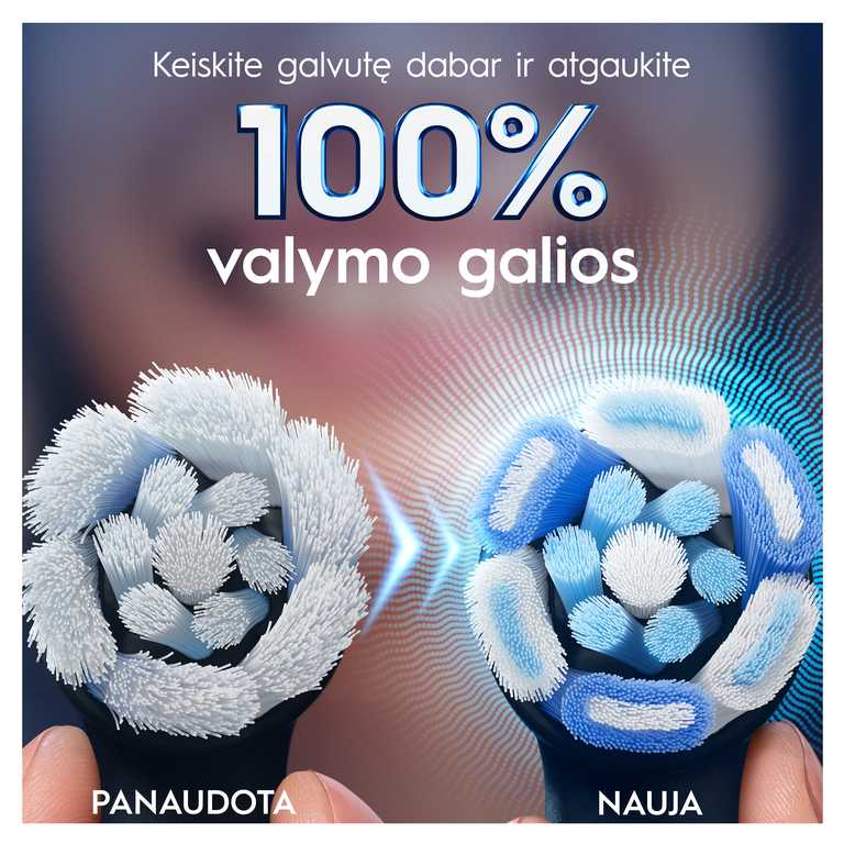 Oral-B iO UltimateClean Dantų Šepetėlio Galvutės CBF-4 - Juodos 4 vnt.