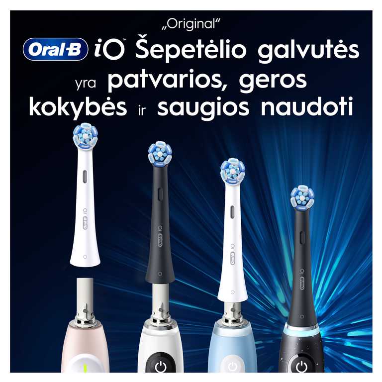 Oral-B iO UltimateClean Dantų Šepetėlio Galvutės CBF-4 - Juodos 4 vnt.