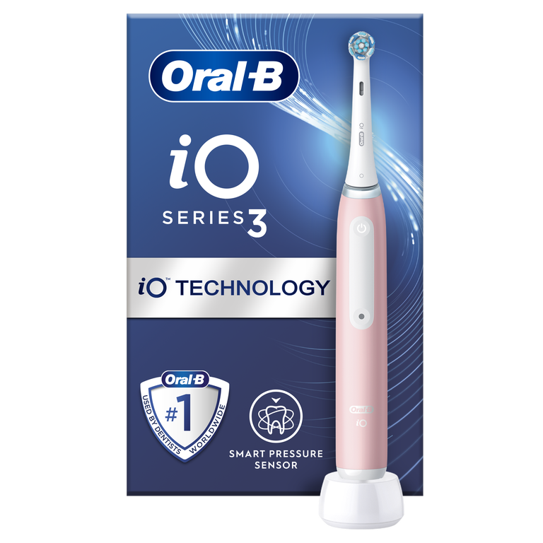 Braun Oral-B iO Series 3 Elektrinis Dantų Šepetėlis - Rožinė Smart