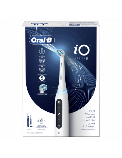 Oral-B iO Series 5 Elektrinis Dantų Šepetėlis - Baltas Premium Smart