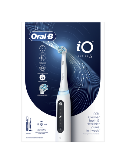 Oral-B iO Series 5 Elektrinis Dantų Šepetėlis - Baltas Premium Smart