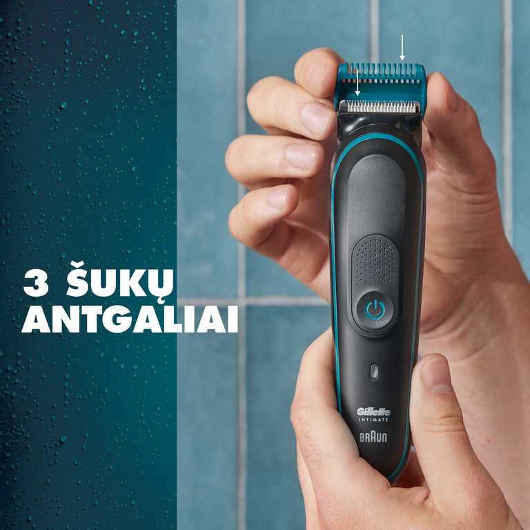 Gillette Body & Intimate i5 Kūno Plaukų Kirpiklis Vyrams - Belaidis Elektrinis Trimeris