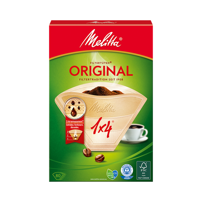 Melitta Original 1x4 Kavos Aparatų Filtras - 80 vnt. Pakuotė