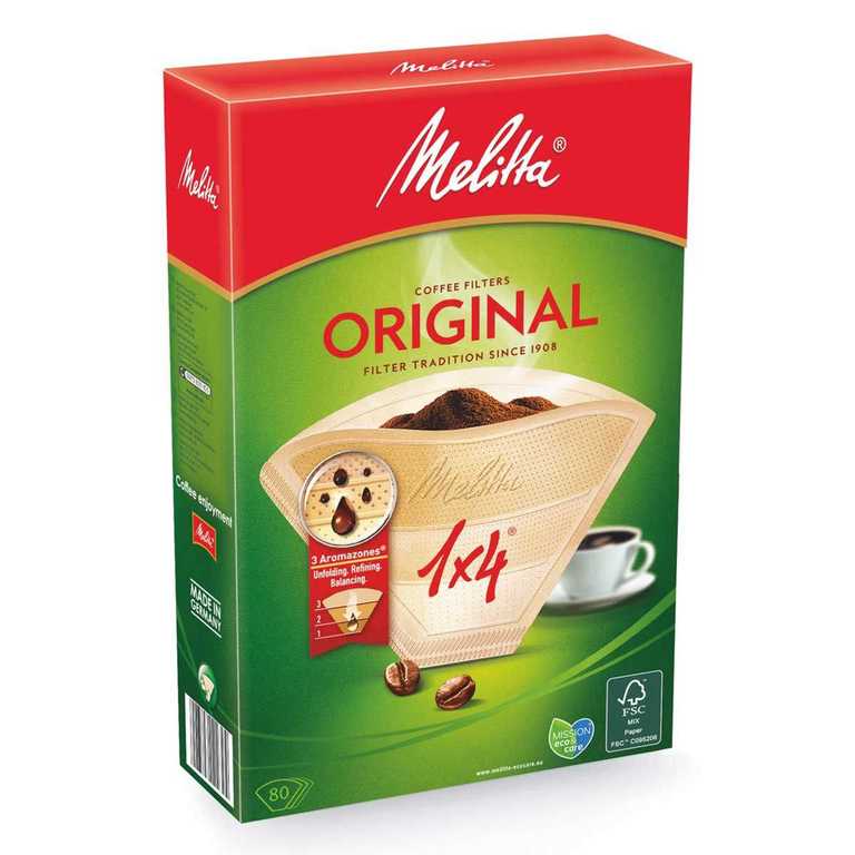 Melitta Original 1x4 Kavos Aparatų Filtras - 80 vnt. Pakuotė
