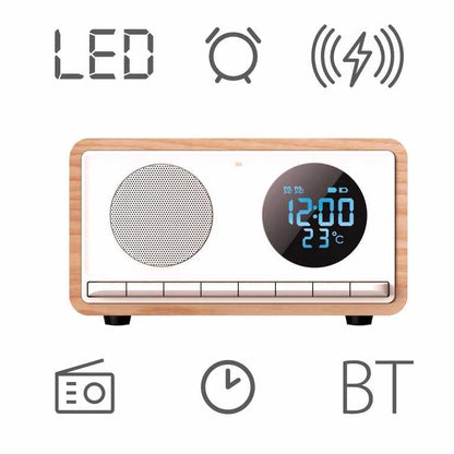 Manta Radijo Žadintuvas su Belaidžiu Įkrovikliu RDI912W - Rimini White 2-in-1