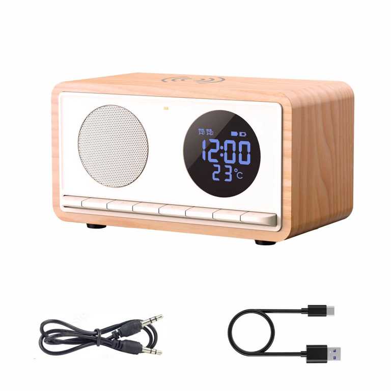 Manta Radijo Žadintuvas su Belaidžiu Įkrovikliu RDI912W - Rimini White 2-in-1