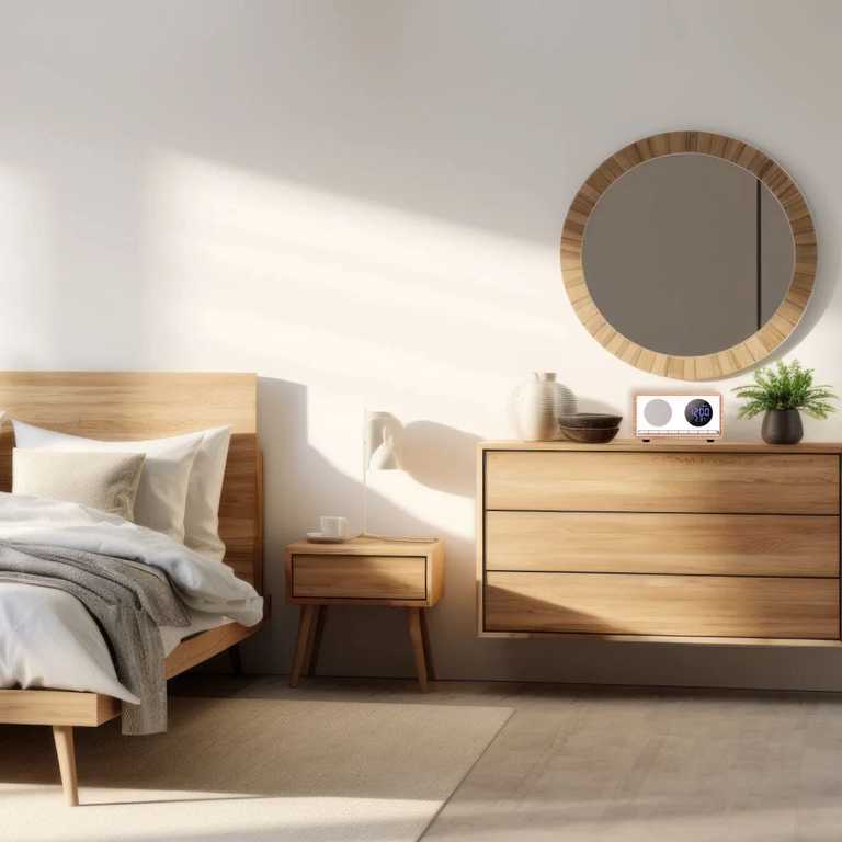 Manta Radijo Žadintuvas su Belaidžiu Įkrovikliu RDI912W - Rimini White 2-in-1