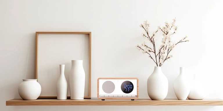 Manta Radijo Žadintuvas su Belaidžiu Įkrovikliu RDI912W - Rimini White 2-in-1