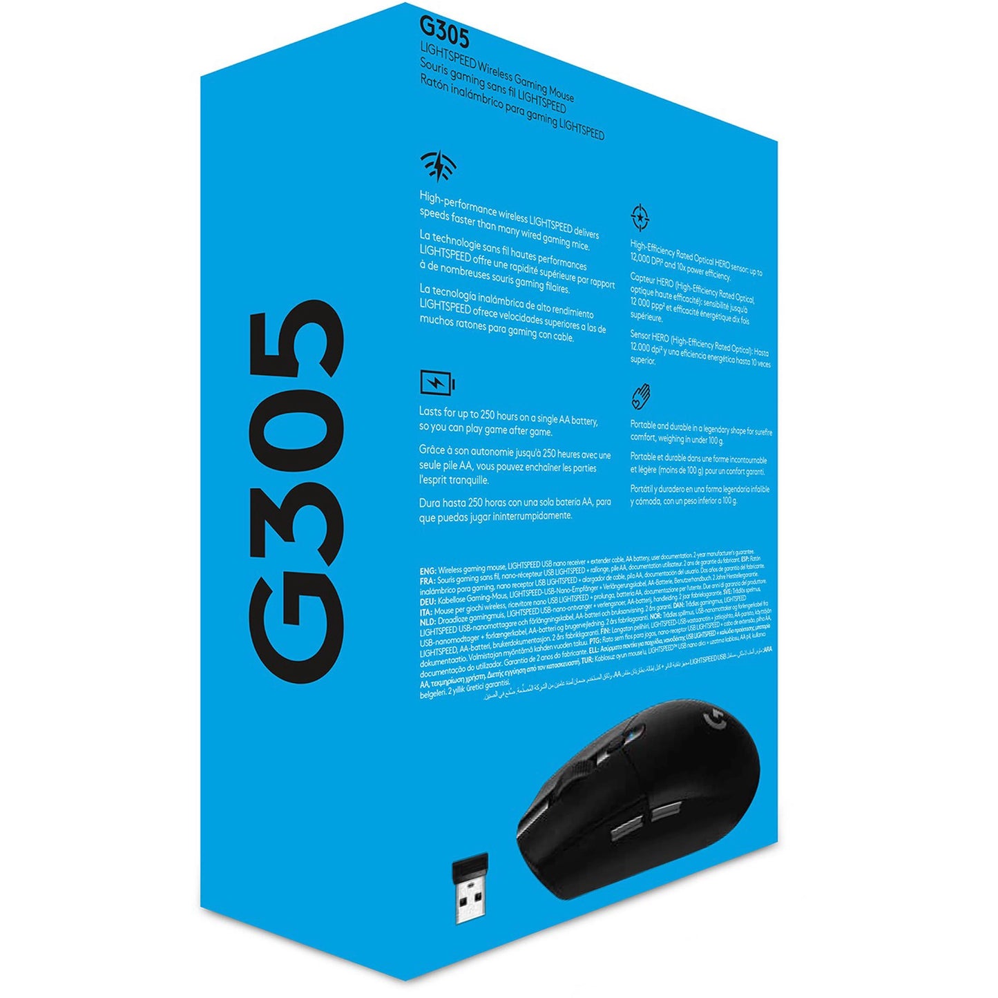 Logitech G305 Recoil bezvadu spēļu pele, melna