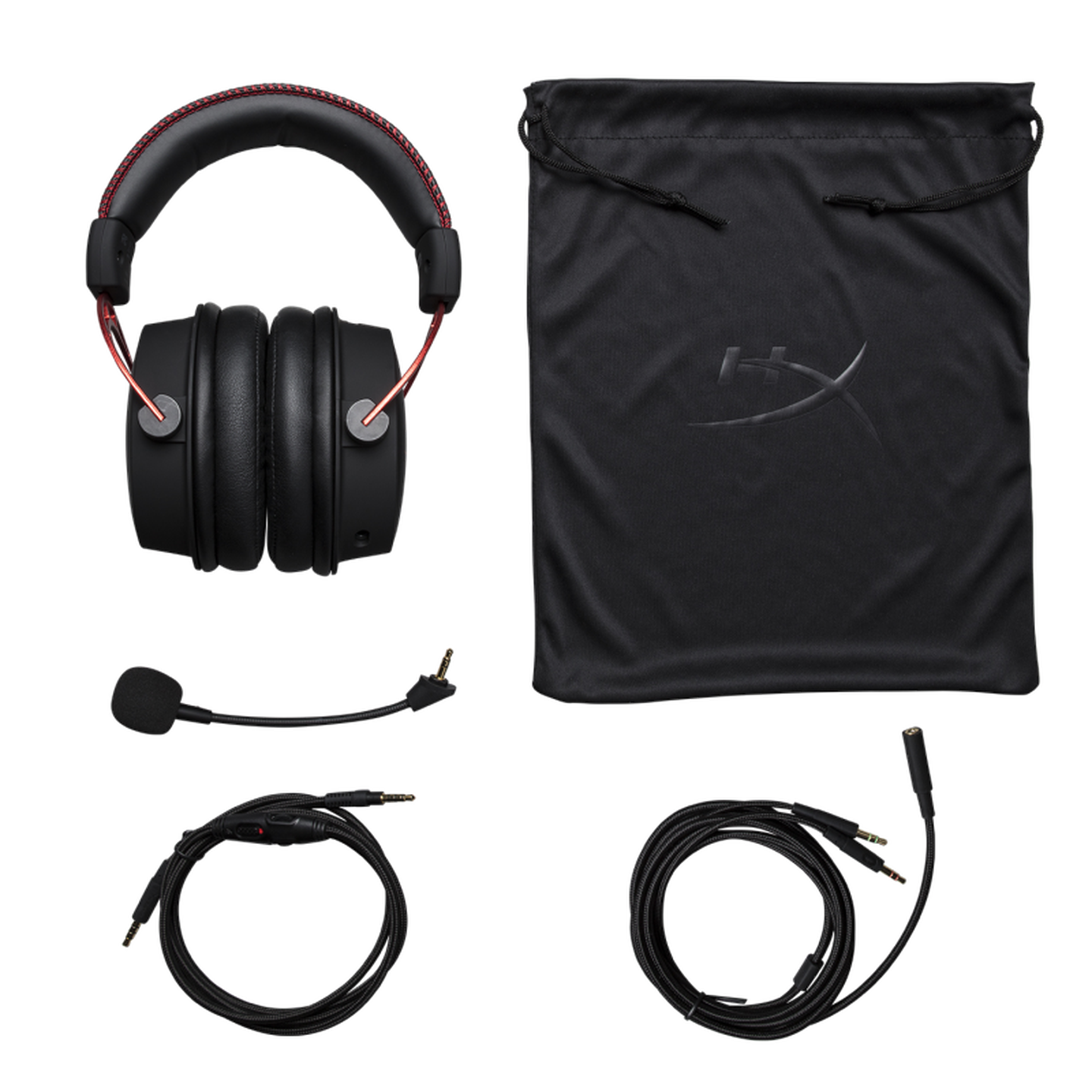 Vadu spēļu austiņas HyperX Cloud Alpha, melnas/sarkanas