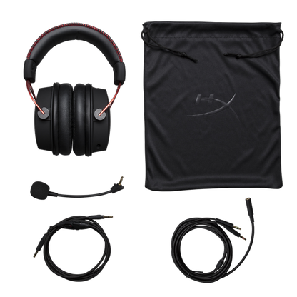 Vadu spēļu austiņas HyperX Cloud Alpha, melnas/sarkanas