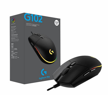 Logitech G102 Lightsync laidinė žaidimų pelė, RGB apšvietimas, 8000 DPI, juoda