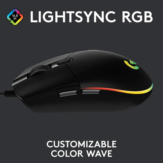 Žaidimų pelė Logitech G203 Lightsync, juoda