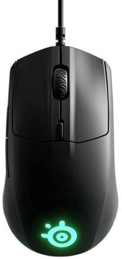 SteelSeries Rival 3 – laidinė žaidimų pelė, 8500 DPI, 3 zonų RGB apšvietimas, juoda